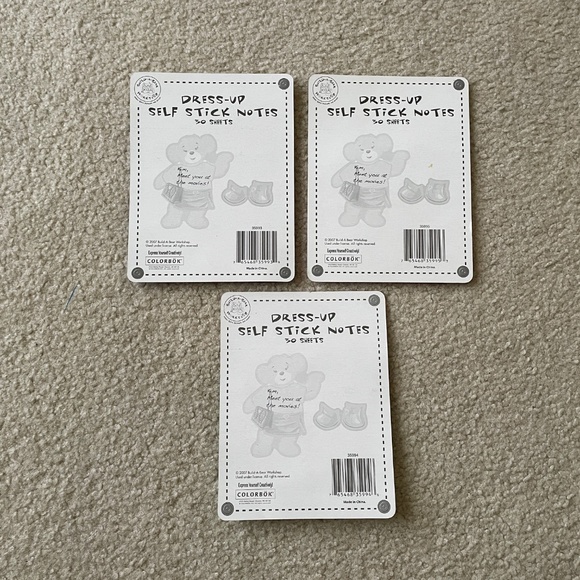 Lot 3 Build-a-Bear Dress-Up Self Stick Notes Colorbok 2007 Cheerleader Surfer - Picture 2 of 5